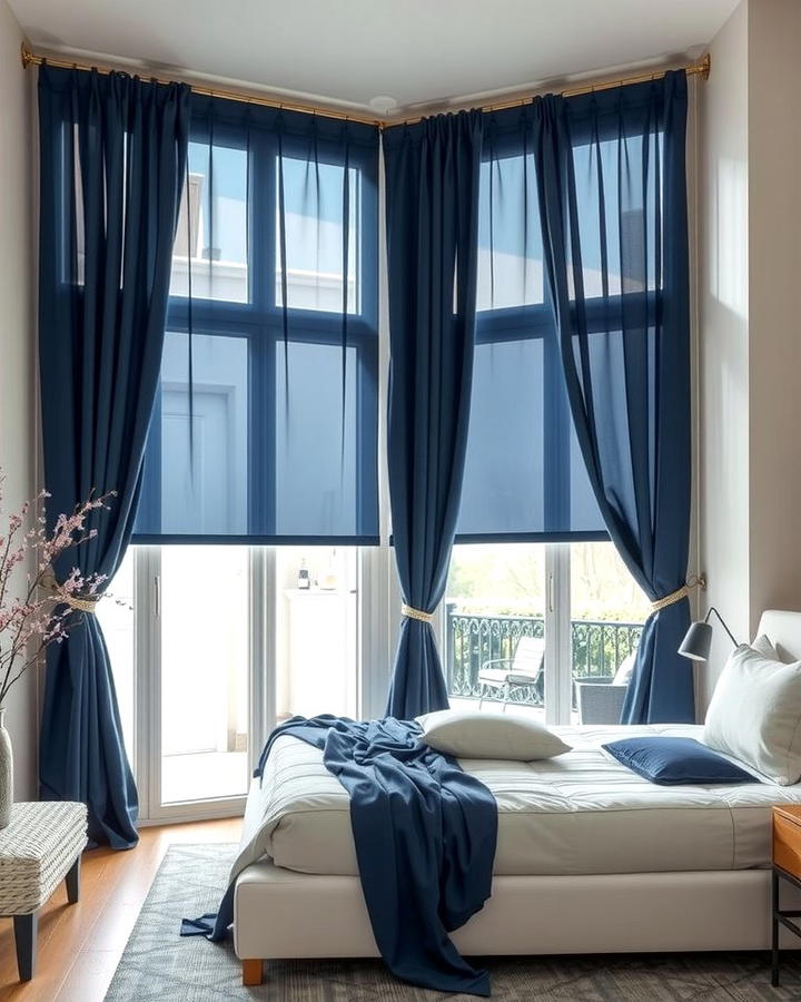 Navy Blue Curtains - 25 Navy Blue Bedroom Ideas