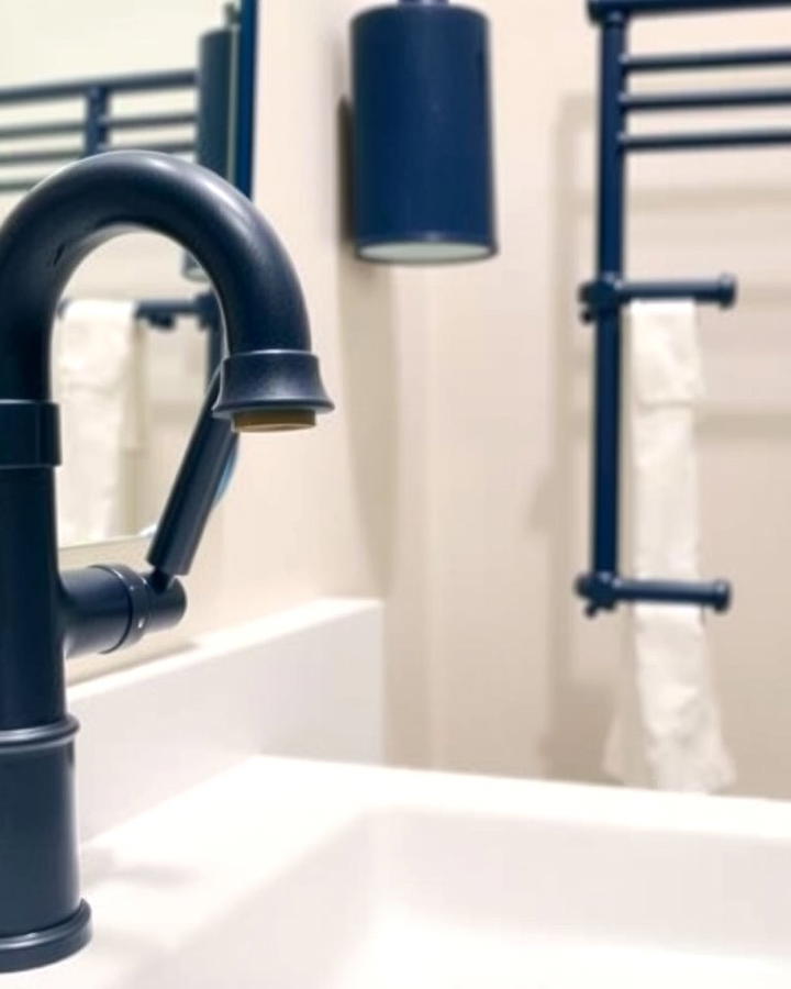 Navy Blue Fixtures - 25 Navy Blue Bathroom Ideas