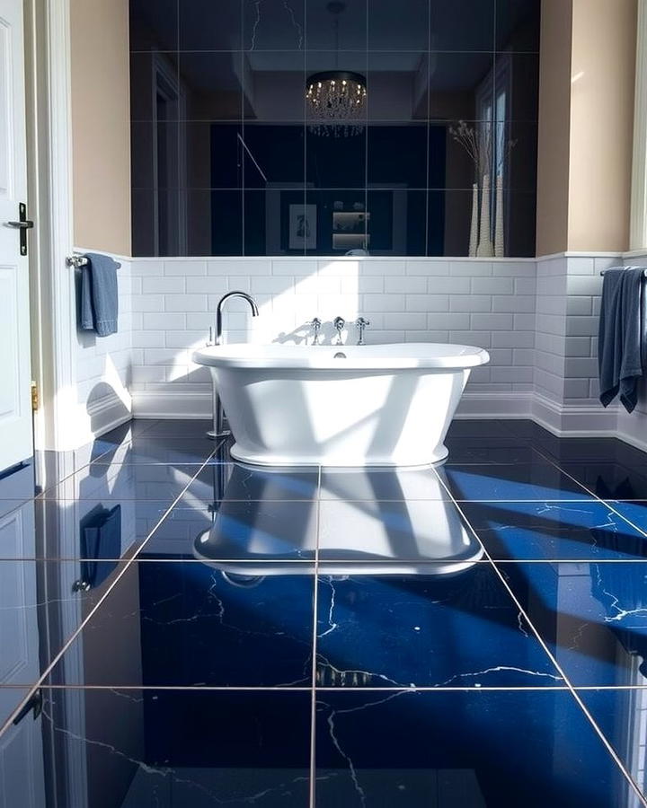 Navy Blue Floor Tiles - 25 Navy Blue Bathroom Ideas
