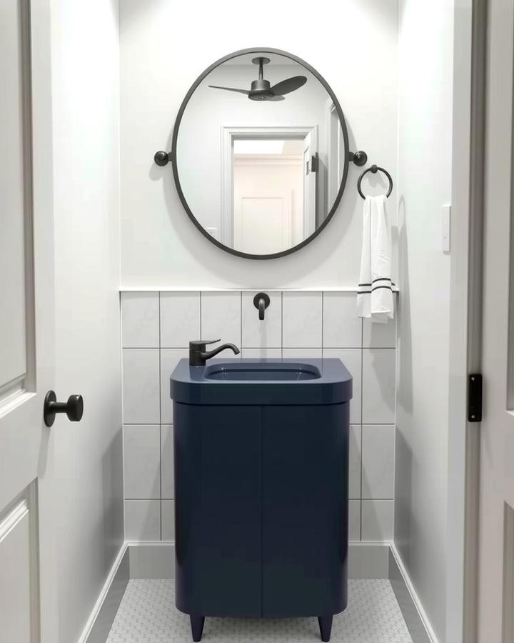 Navy Blue Freestanding Sinks - 25 Navy Blue Bathroom Ideas