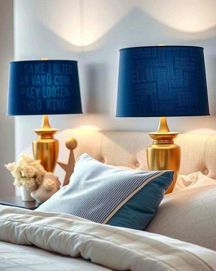 Navy Blue Lampshades - 25 Navy Blue Bedroom Ideas