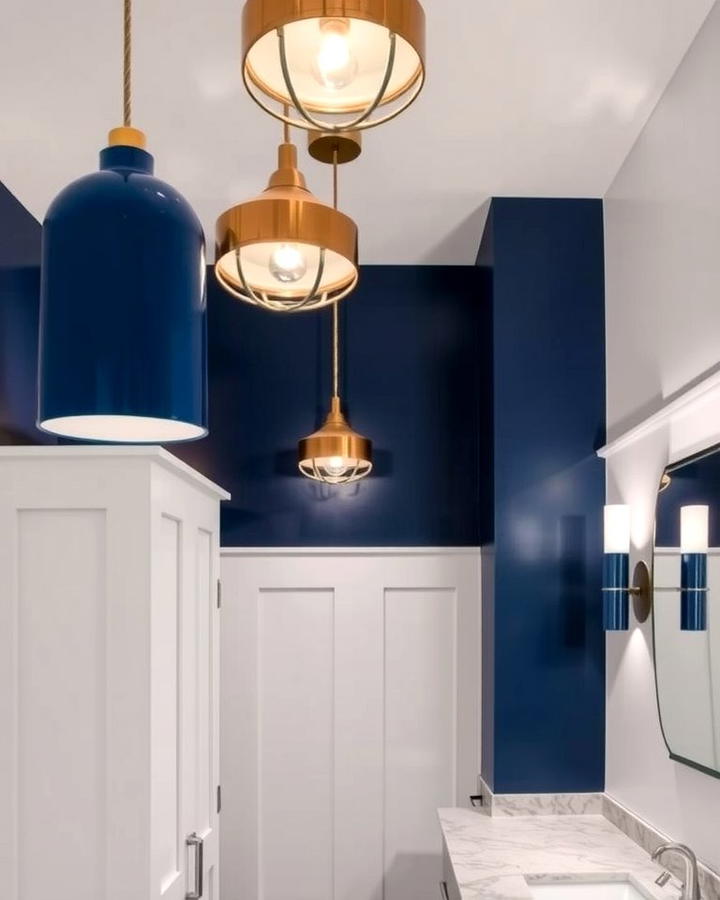 Navy Blue Lighting Fixtures - 25 Navy Blue Bathroom Ideas