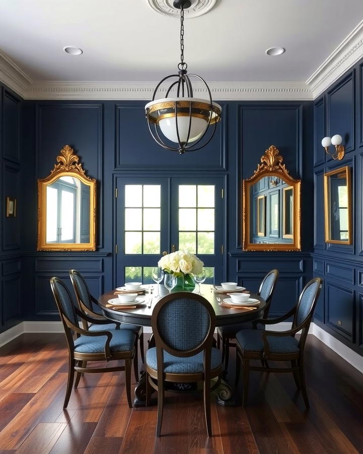 Navy Blue Paneling - 25 Navy Blue Dining Room Ideas