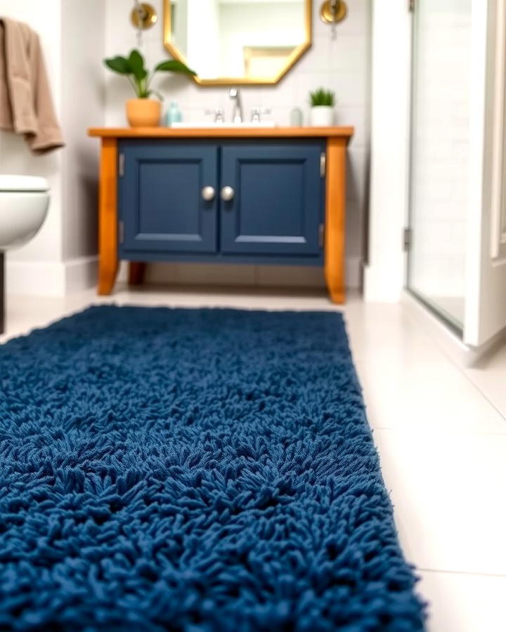 Navy Blue Rugs and Mats - 25 Navy Blue Bathroom Ideas