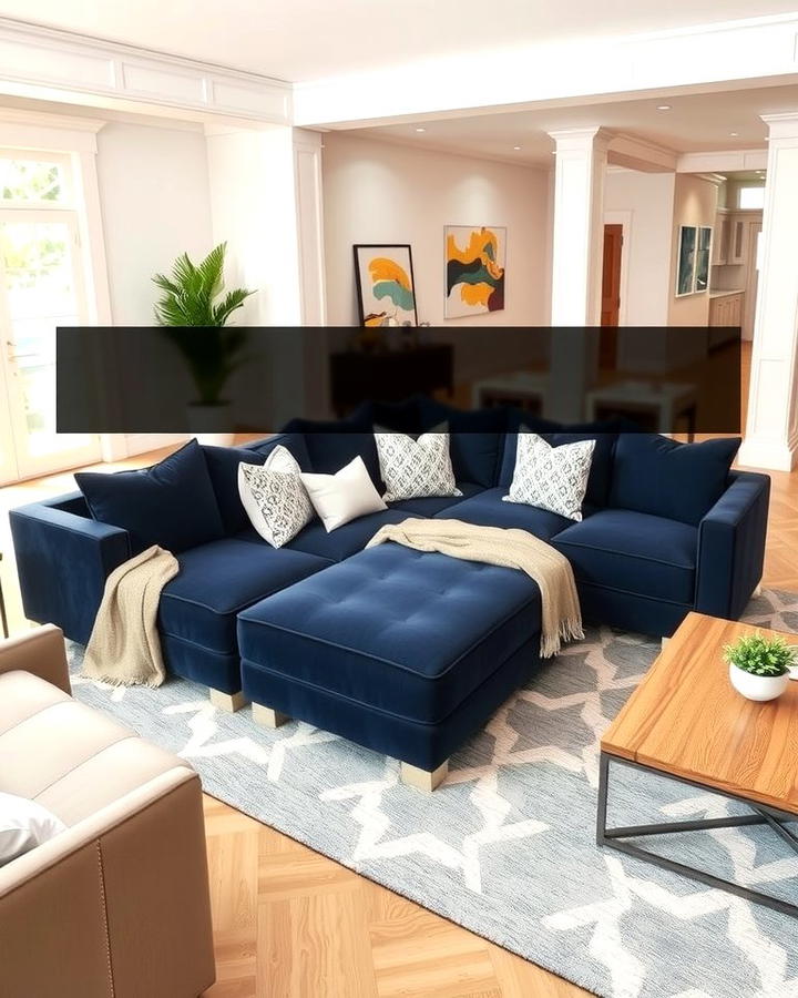 Navy Blue Sectional Sofa - 25 Navy Blue Living Room Ideas