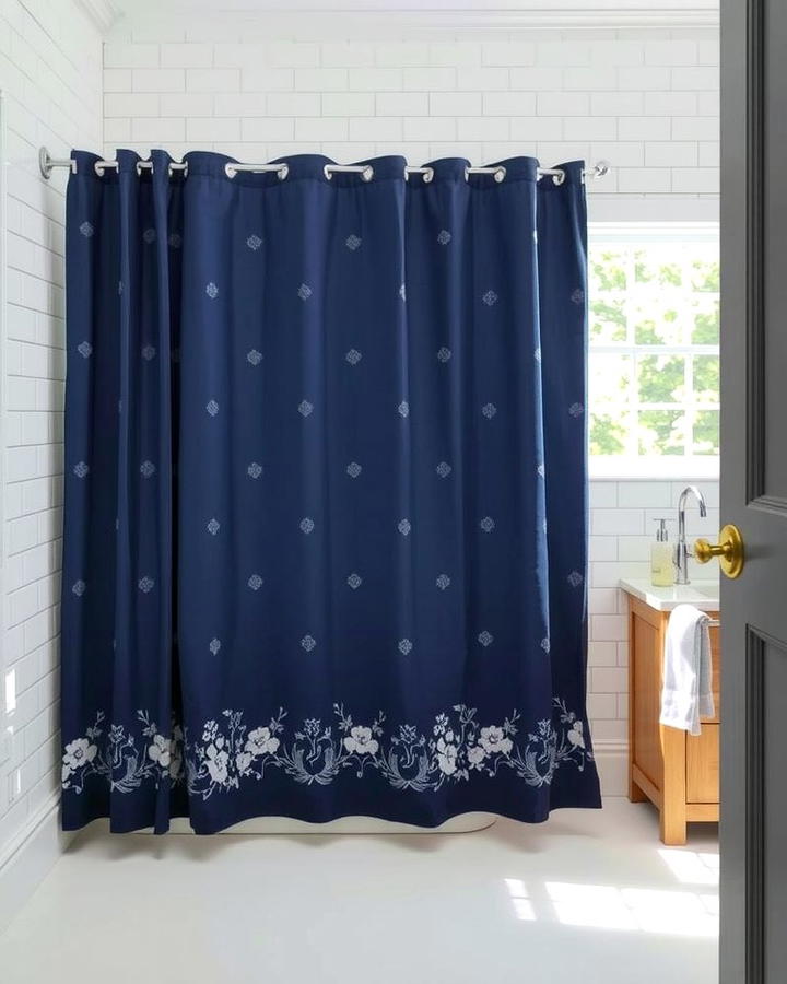 Navy Blue Shower Curtains - 25 Navy Blue Bathroom Ideas