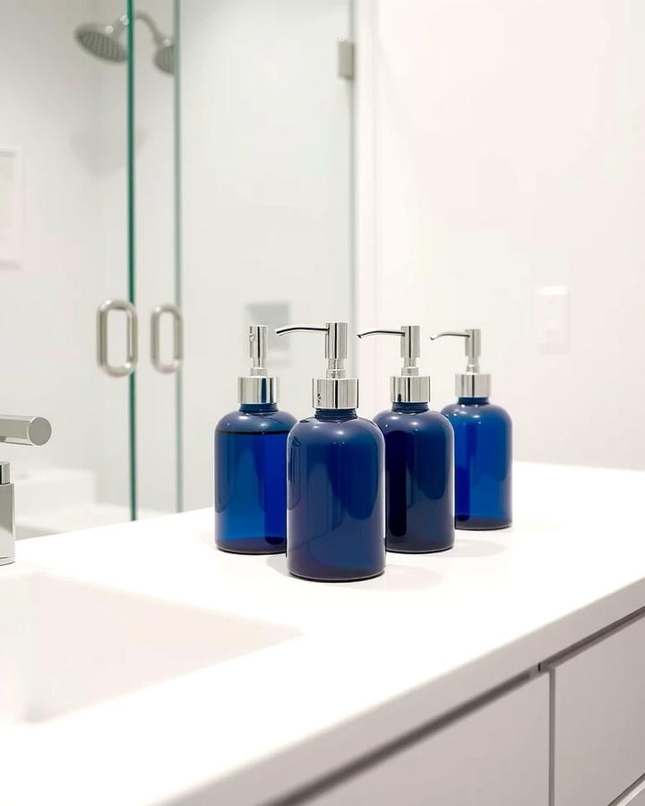 Navy Blue Soap Dispensers - 25 Navy Blue Bathroom Ideas