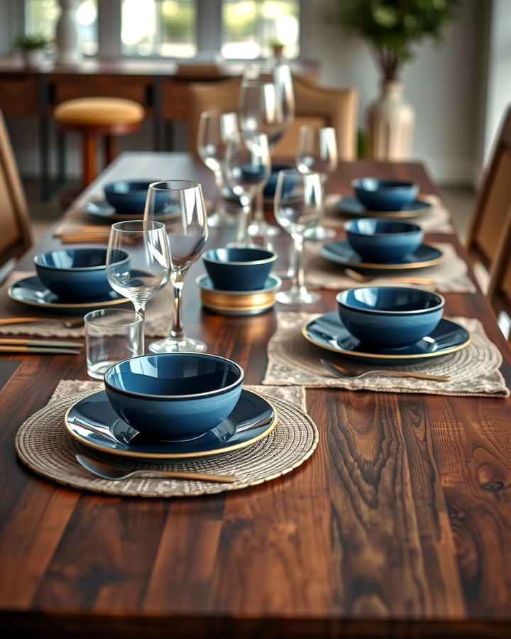 Navy Blue Tableware - 25 Navy Blue Dining Room Ideas