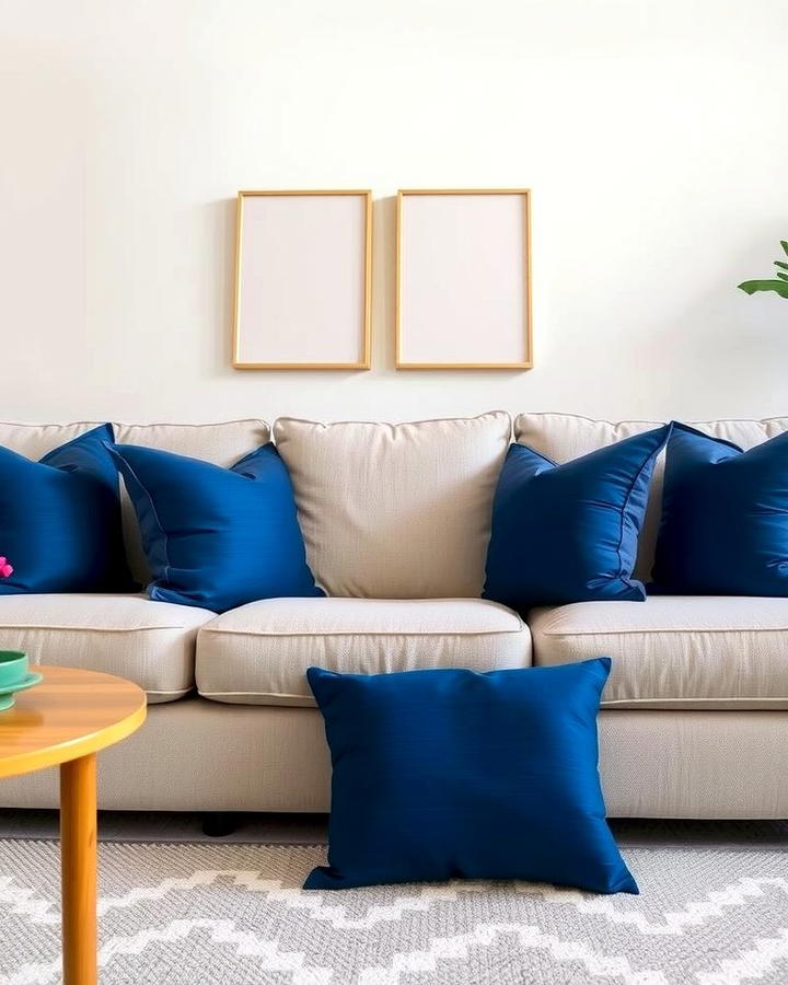 Navy Blue Throw Pillows - 25 Navy Blue Living Room Ideas