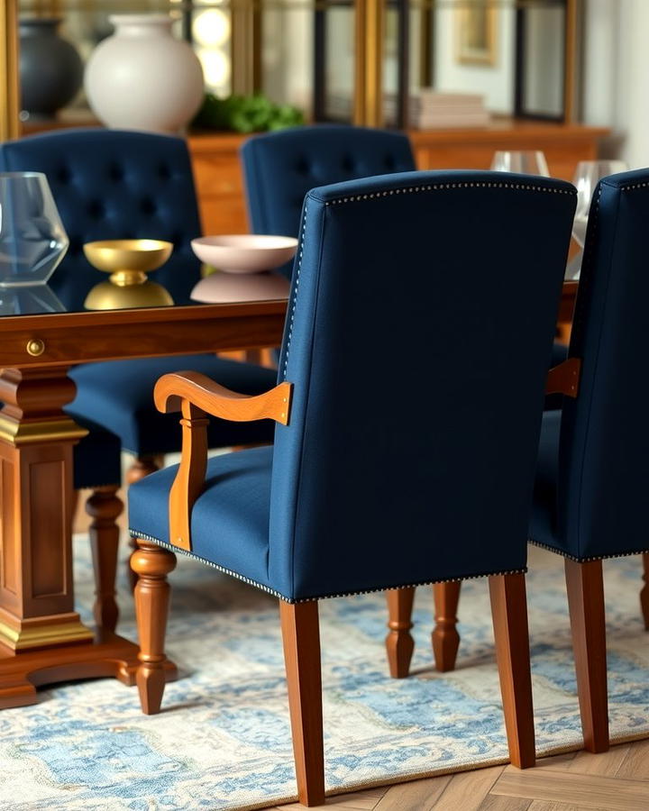 Navy Blue Upholstered Dining Chairs - 25 Navy Blue Dining Room Ideas