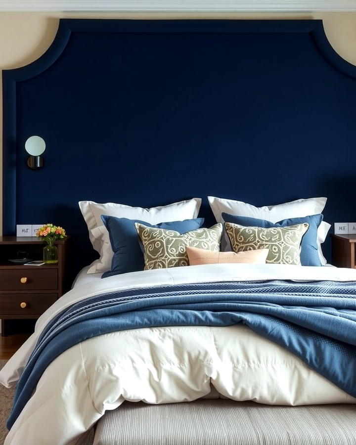 Navy Blue Upholstered Headboard - 25 Navy Blue Bedroom Ideas