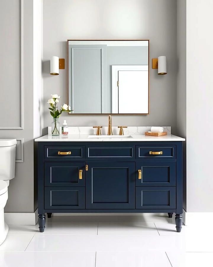 Navy Blue Vanity Units - 25 Navy Blue Bathroom Ideas