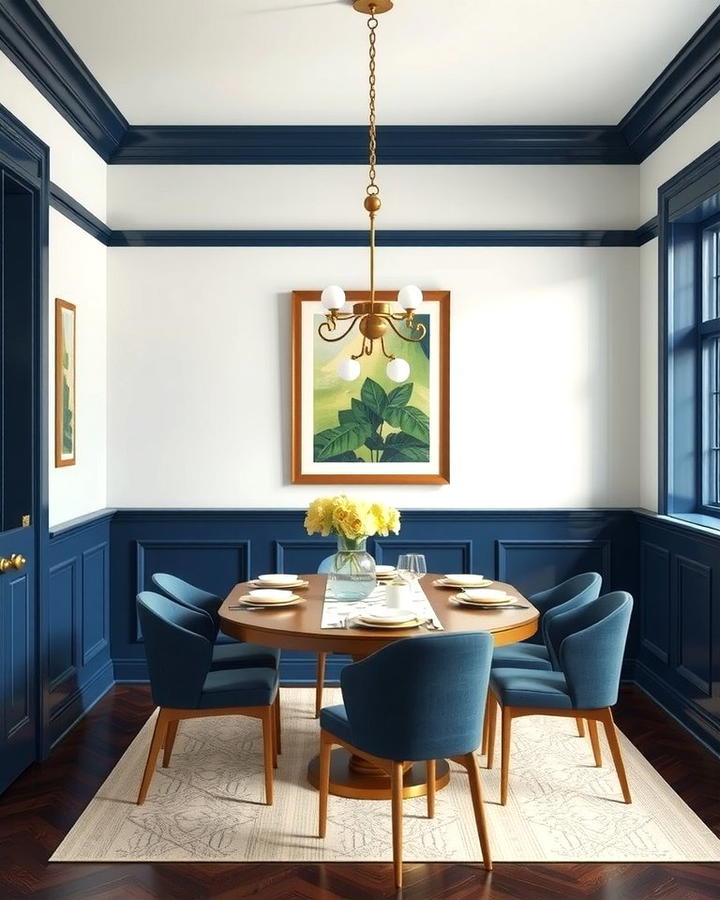 Navy Blue Wainscoting - 25 Navy Blue Dining Room Ideas