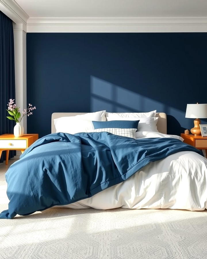 Navy Blue and White Bedding - 25 Navy Blue Bedroom Ideas