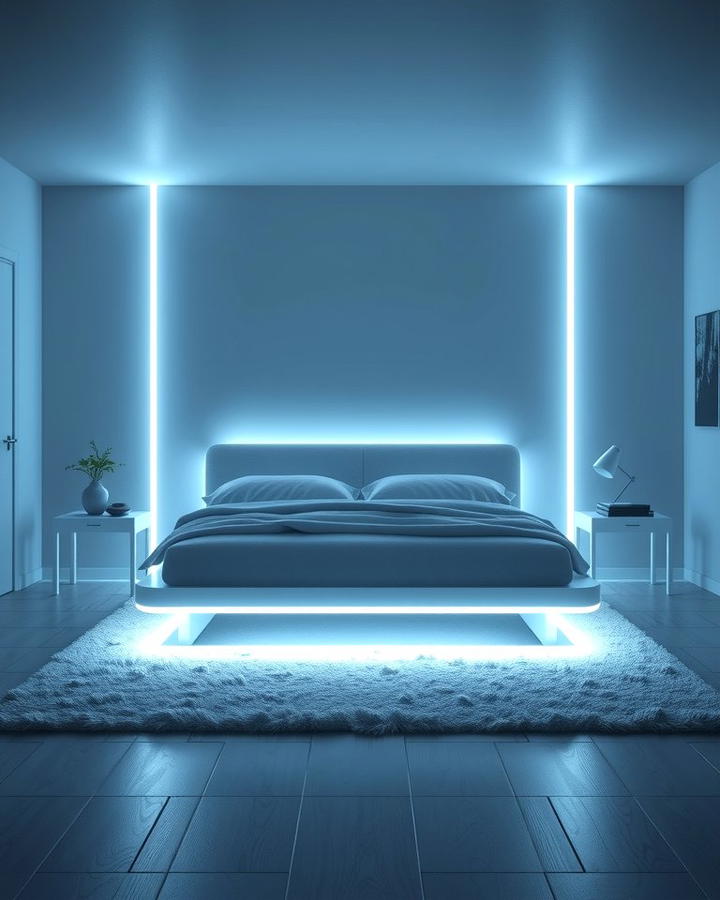 Neon Bed Frame Lighting - 25 Neon Bedroom Ideas