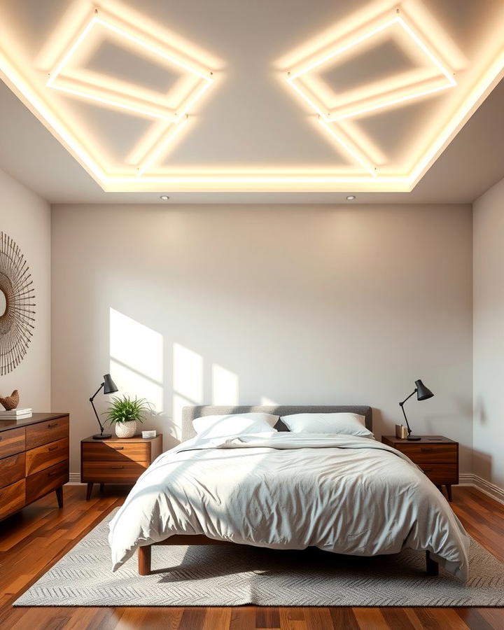 Neon Ceiling Accents - 25 Neon Bedroom Ideas