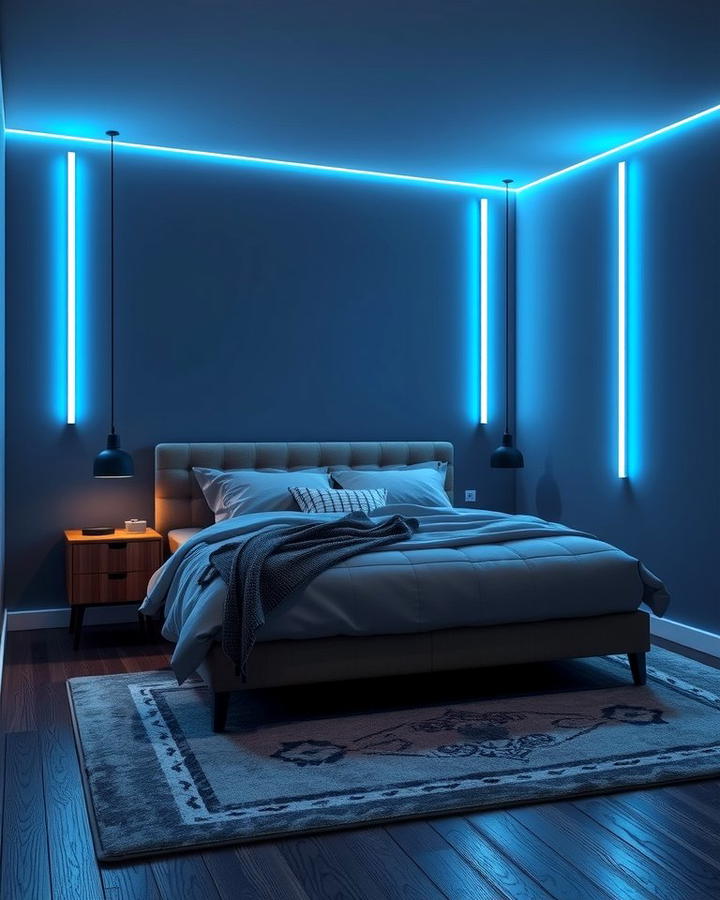 Neon Corner Lights - 25 Neon Bedroom Ideas