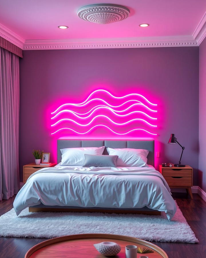 Neon Headboard Designs - 25 Neon Bedroom Ideas