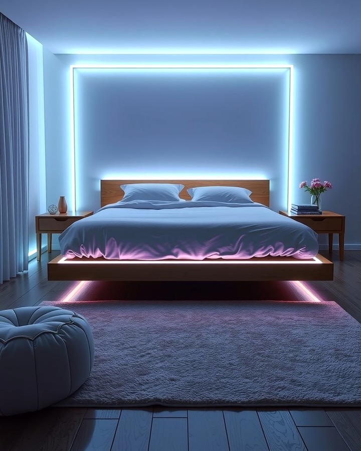 Neon Under Bed Glow - 25 Neon Bedroom Ideas