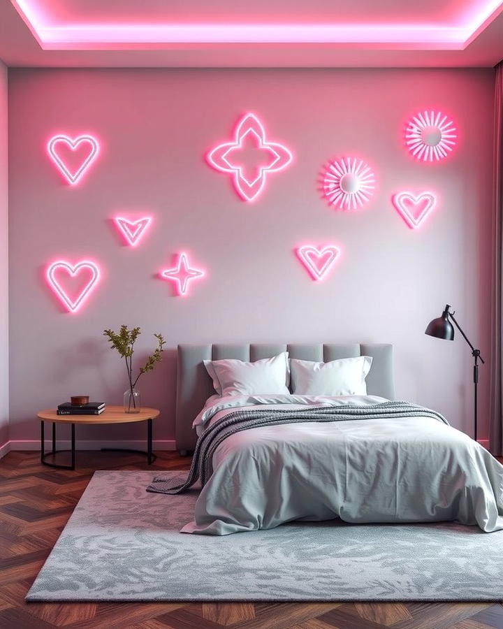 Neon Wall Sculptures - 25 Neon Bedroom Ideas