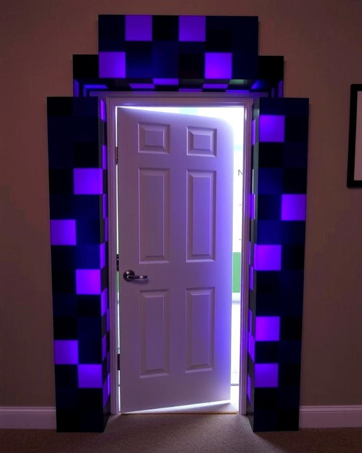 Nether Portal Doorway - 30 Minecraft Themed Bedroom Ideas