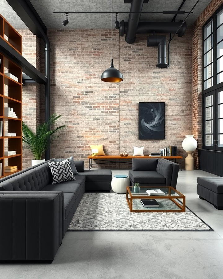 Neutral Color Palette - 30 Industrial Living Room Ideas