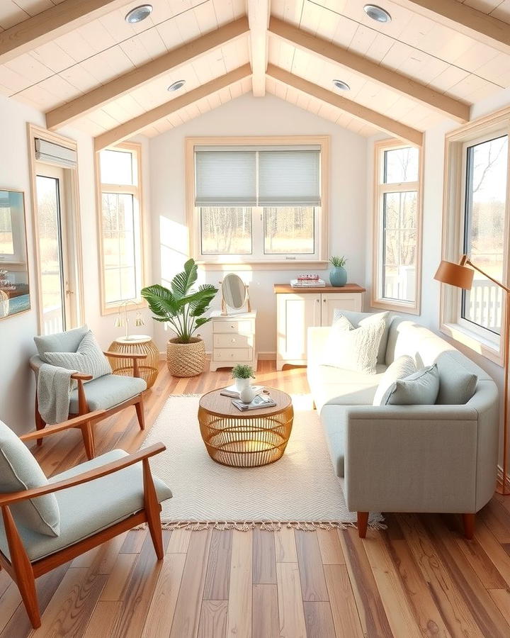 Neutral Color Palette - 25 One Room Cabin Interior Design Ideas