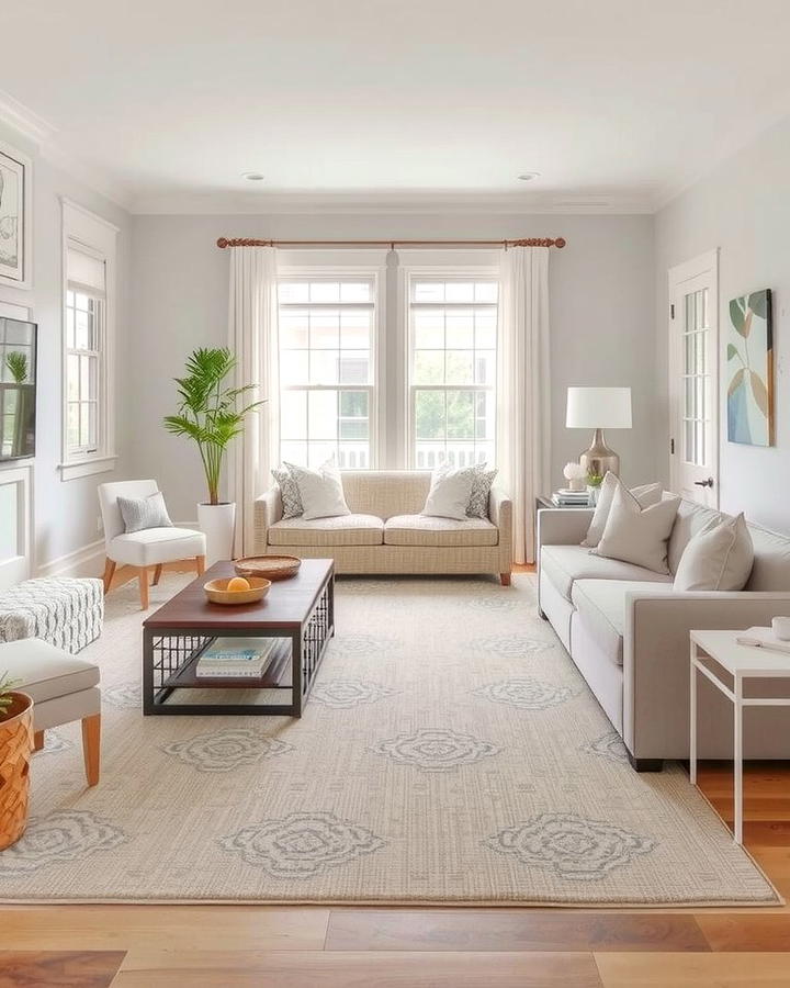 Neutral Rugs with Subtle Patterns - 25 Transitional Interior Design Ideas