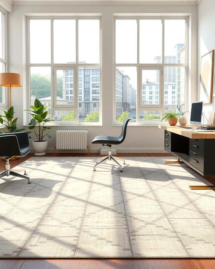 Neutral Toned Rugs for Versatile Office Designs - 25 Office Rug Ideas