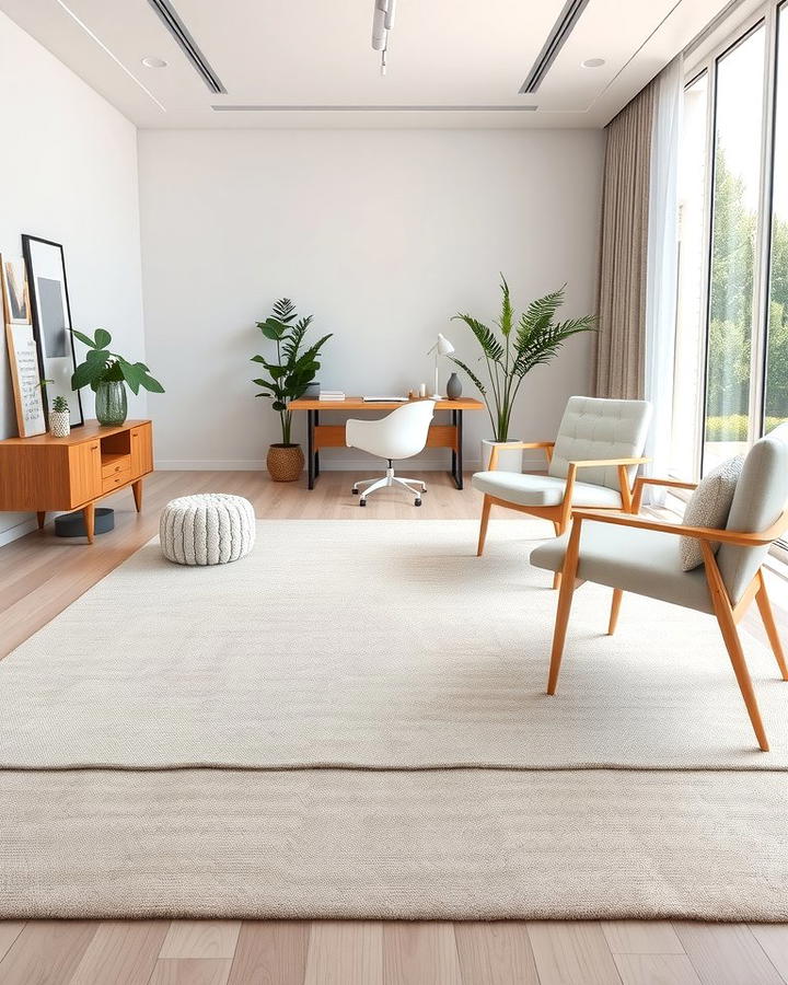 Neutral Toned Rugs for a Minimalist Look - 25 Office Rug Ideas