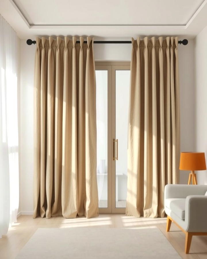 Neutral Tones for Timeless Appeal - 25 Sliding Door Curtain Ideas