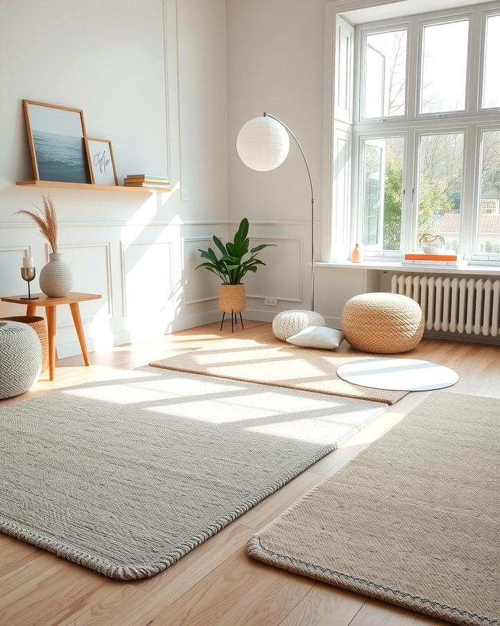 Neutral toned Rugs for Texture - 25 Scandinavian Interior Design Ideas