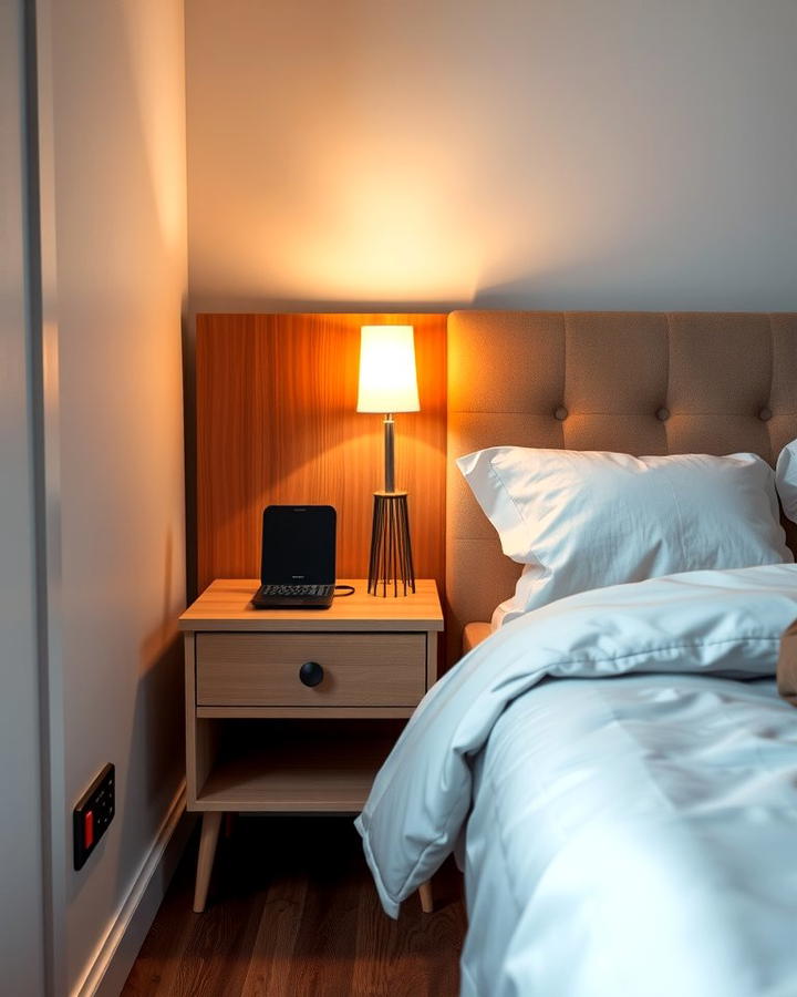 Nightstand Lamps with Integrated Features - 25 small bedroom lighting ideas