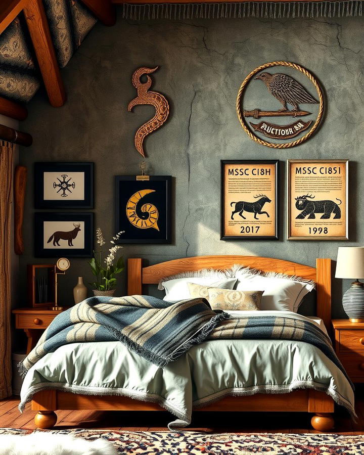 Nordic Rune Artwork - 25 Viking Bedroom Ideas