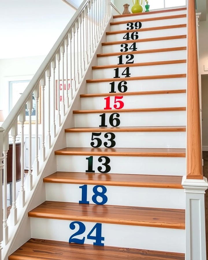 Numbered Risers - 25 Painted Stair Ideas