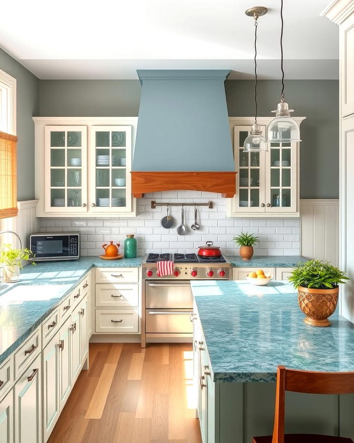 Ocean Blue Countertops for a Timeless Appeal - 30 kitchens with blue countertops