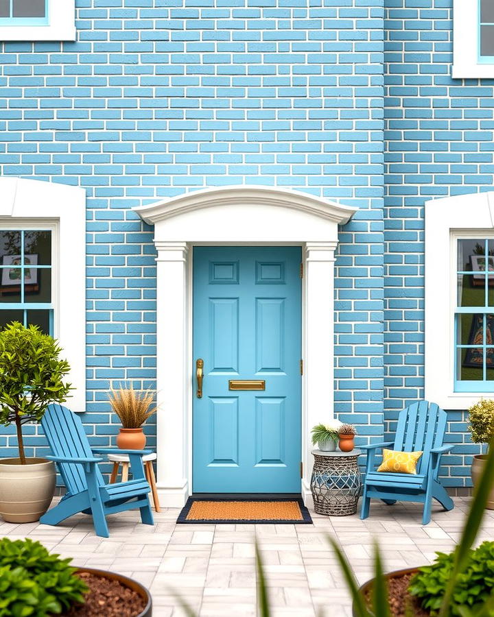 Ocean Blues for Coastal Inspiration - 25 Painted Brick Houses