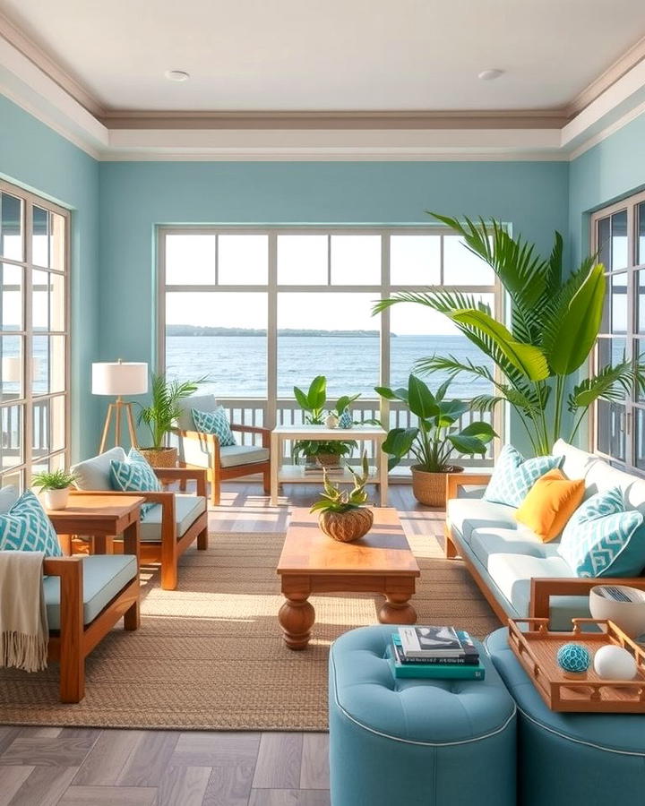 Ocean Inspired Color Palette - 25 Tropical Living Room Ideas