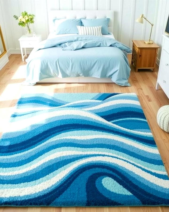 Ocean Wave Inspired Rugs - 25 Ocean-themed Bedroom Ideas