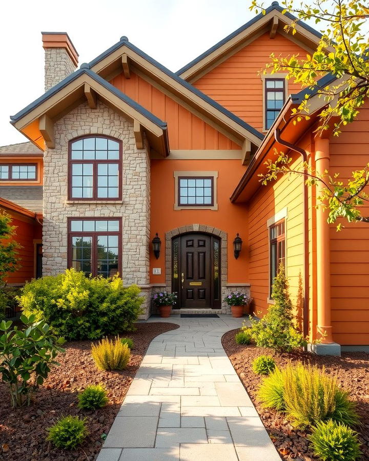 Ochre Orange for Earthy Sophistication - 25 Orange House Exterior Ideas