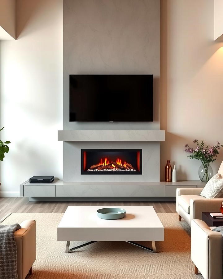 Off Center Fireplace with TV Combo - 25 Off-center Fireplace Ideas