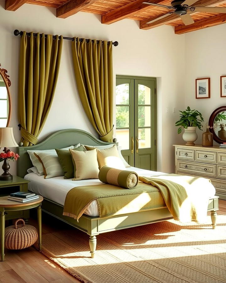 Olive Green Accents - 30 Mediterranean Bedroom Ideas