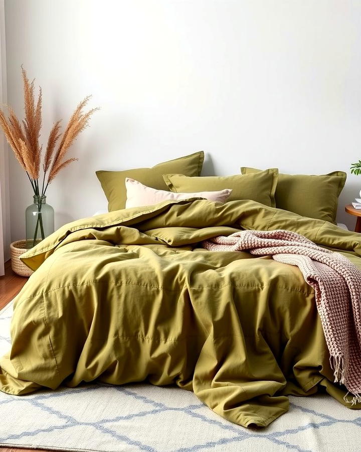 Olive Green Bedding Set - 30 Olive Green Bedroom Ideas