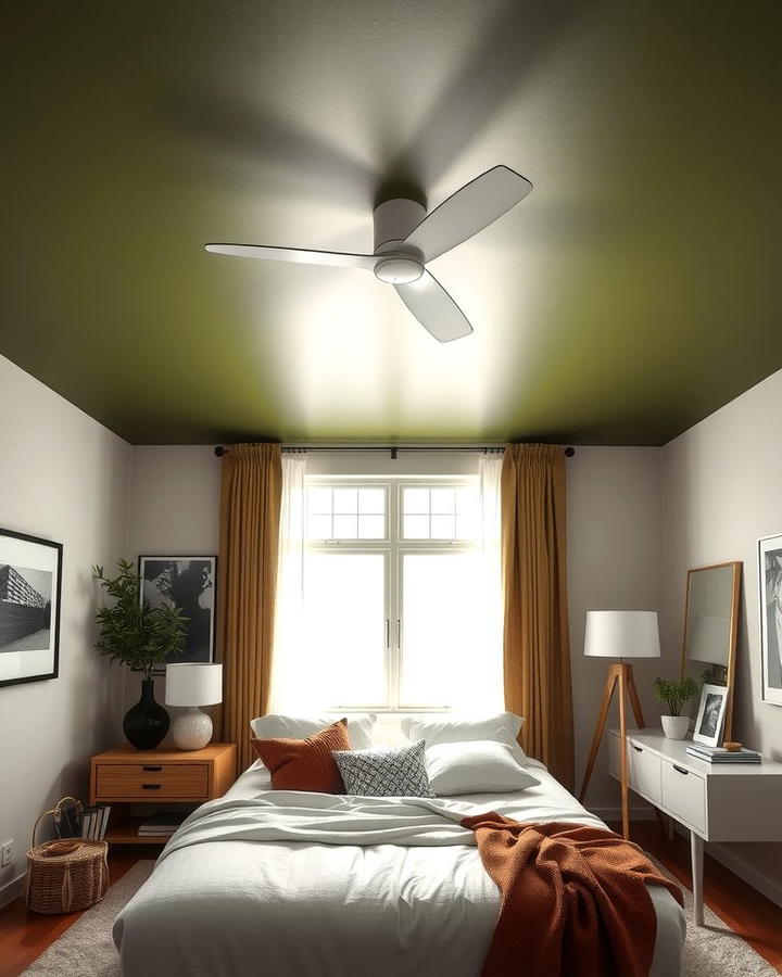 Olive Green Ceiling for an Unexpected Twist - 30 Olive Green Bedroom Ideas