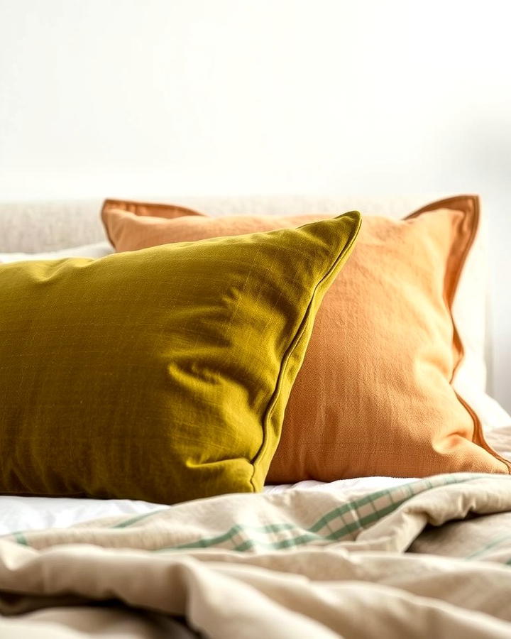 Olive Green Throw Pillows for a Pop of Color - 30 Olive Green Bedroom Ideas