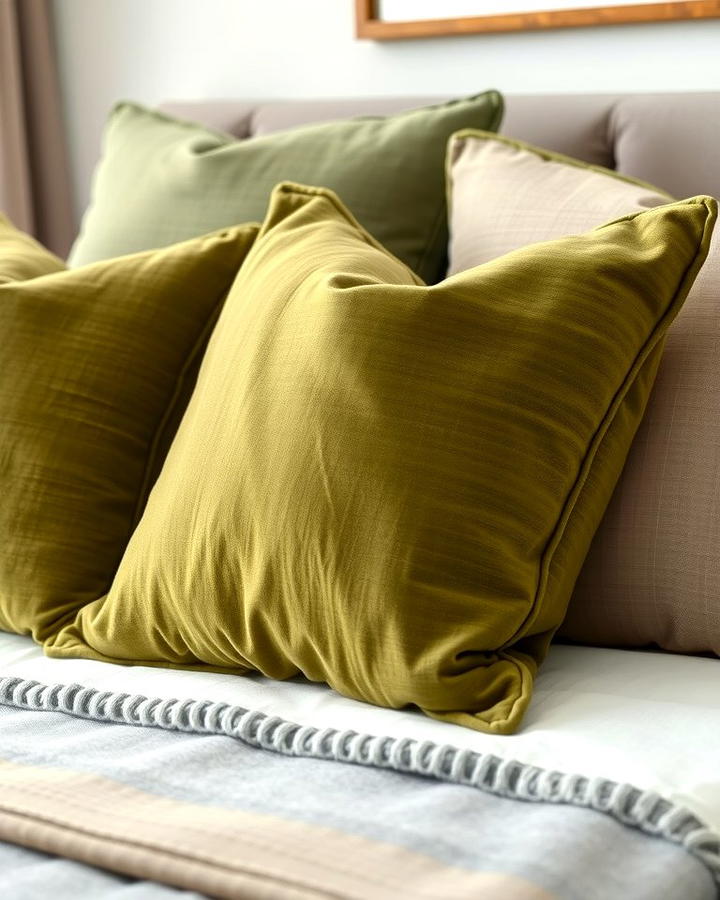 Olive Green Throw Pillows - 30 Olive Green Bedroom Ideas