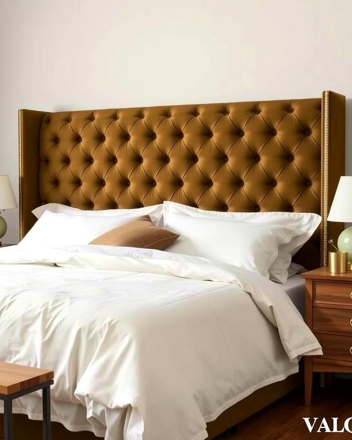 Olive Green Velvet Headboard - 30 Olive Green Bedroom Ideas