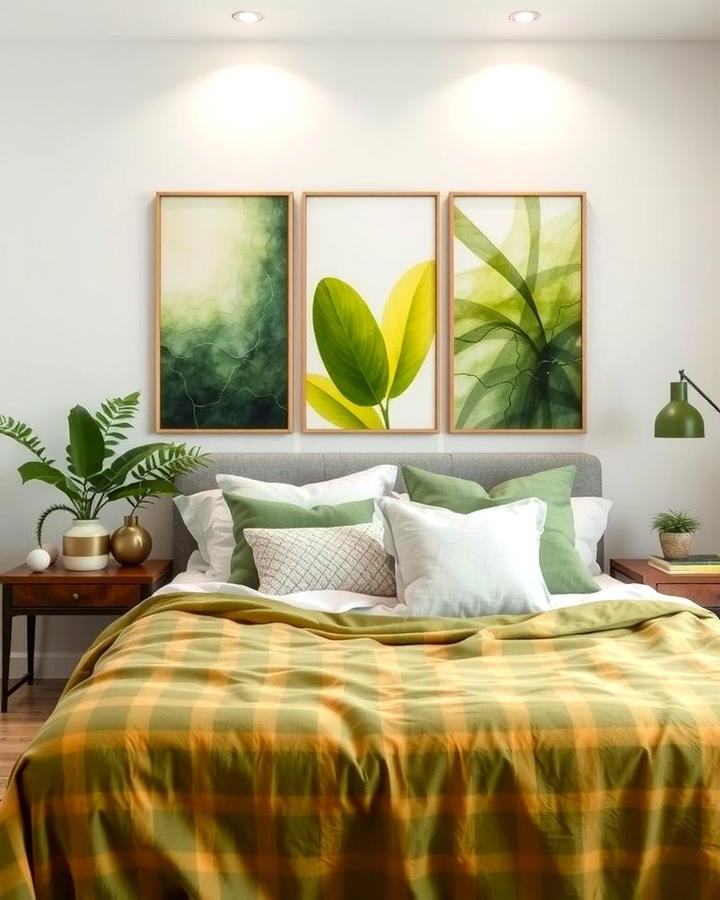 Olive Green Wall Art - 30 Olive Green Bedroom Ideas