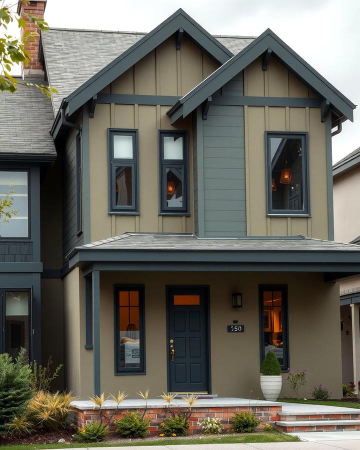 Olive Green with Gray Undertones - 25 Olive Green House Exterior Ideas