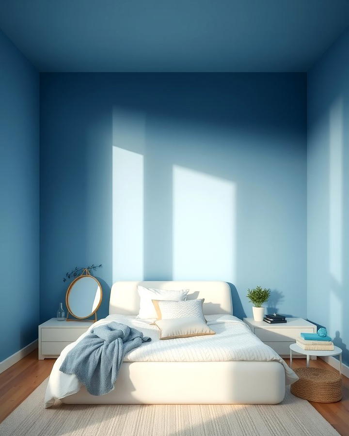 Ombre Blue Walls - 25 Moody Blue Bedroom Ideas